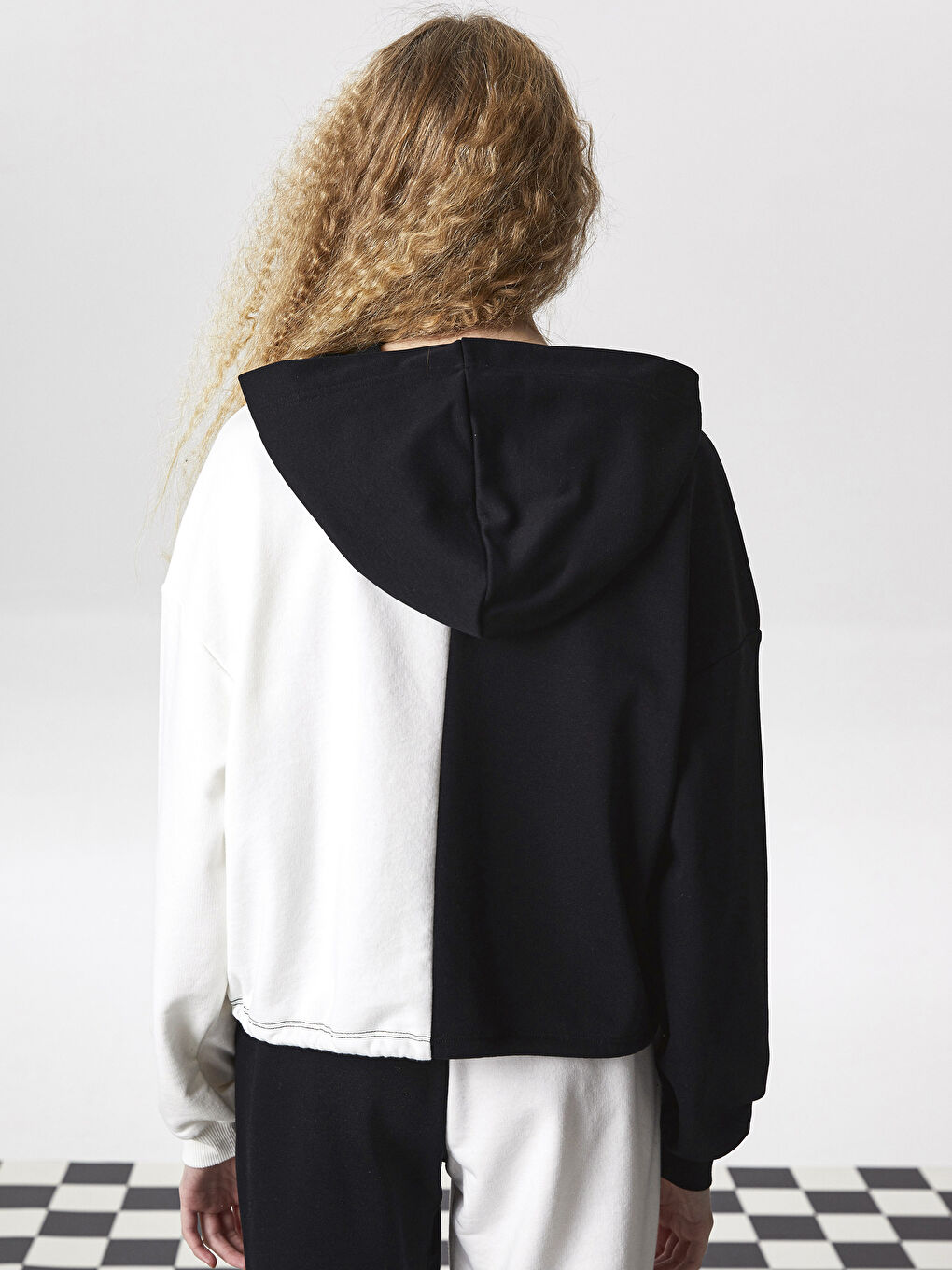 Color Block Long Sleeve Oversize Women's Hoodie-5