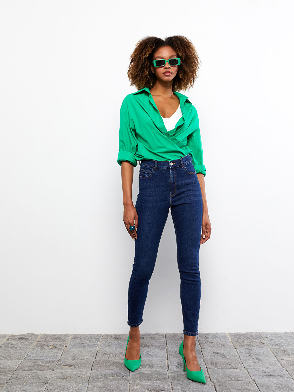 Jean Super Skinny Fit Jupiter Taille Haute pour Femmes-1
