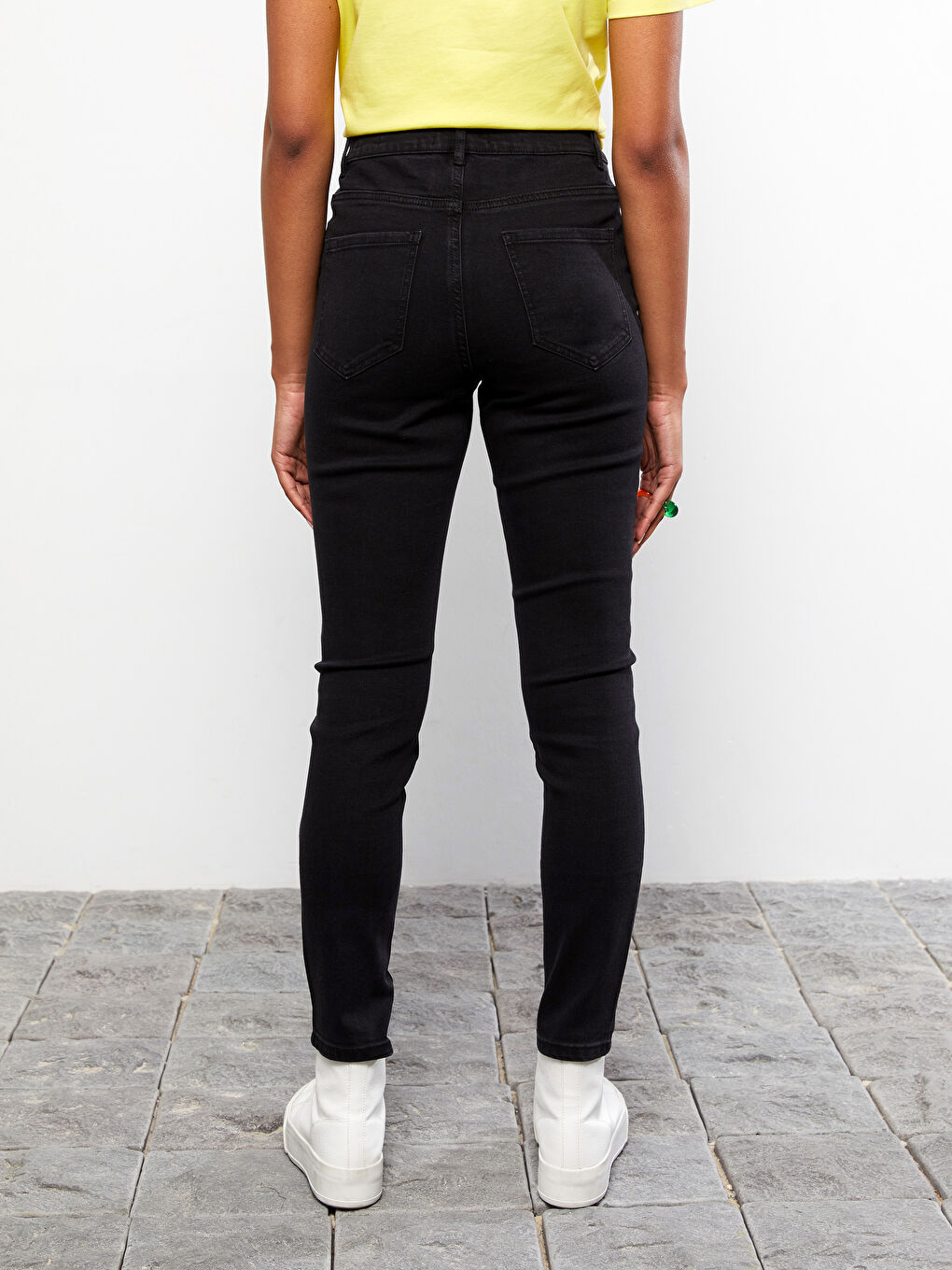 Siyah Yüksek Bel Jüpiter Süper Skinny Fit Kadın Jean Pantolon-4
