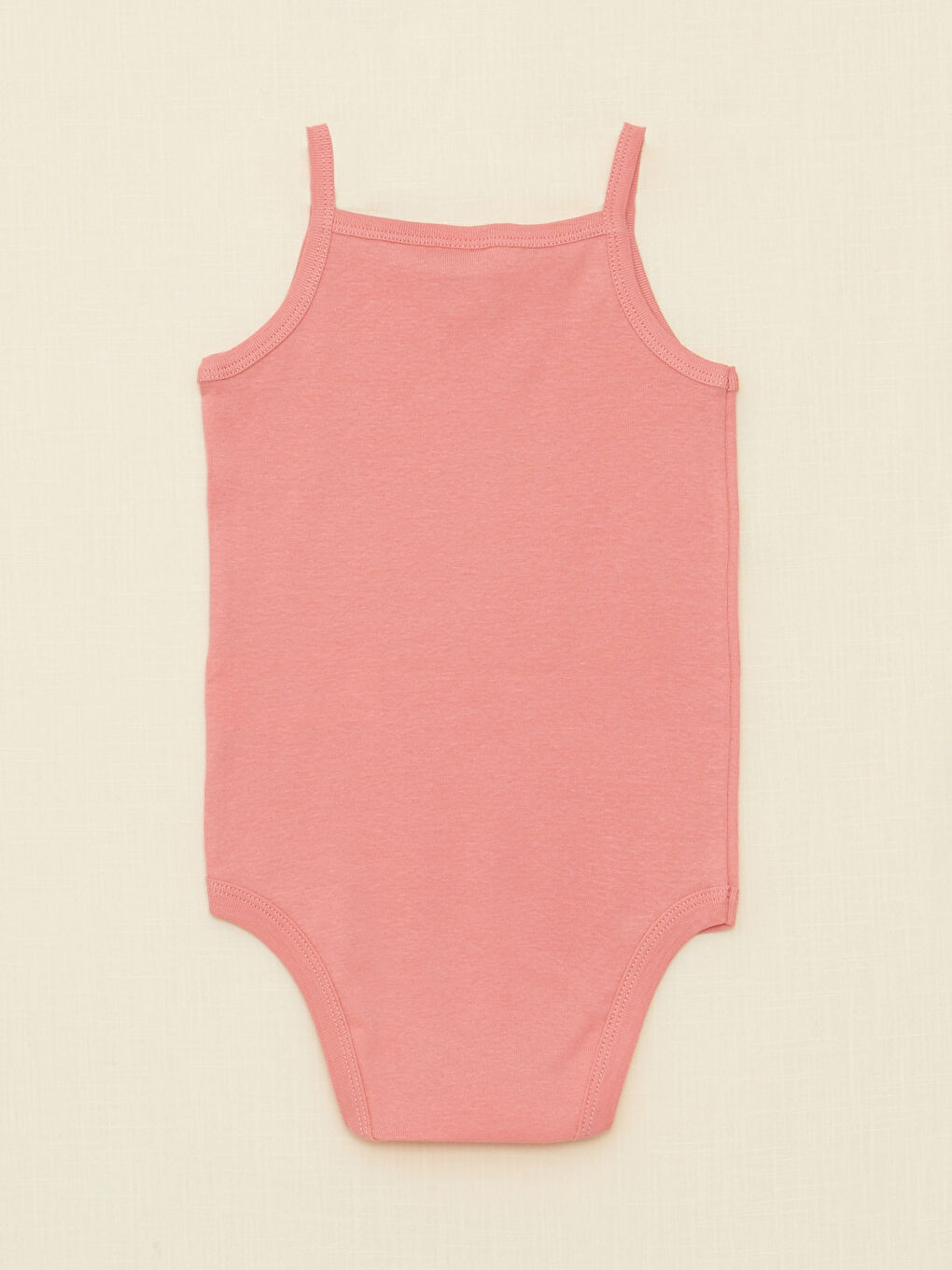 Square Collar Suspended Basic Cotton Baby Girl Body With Snap Button 3 Pcs-3