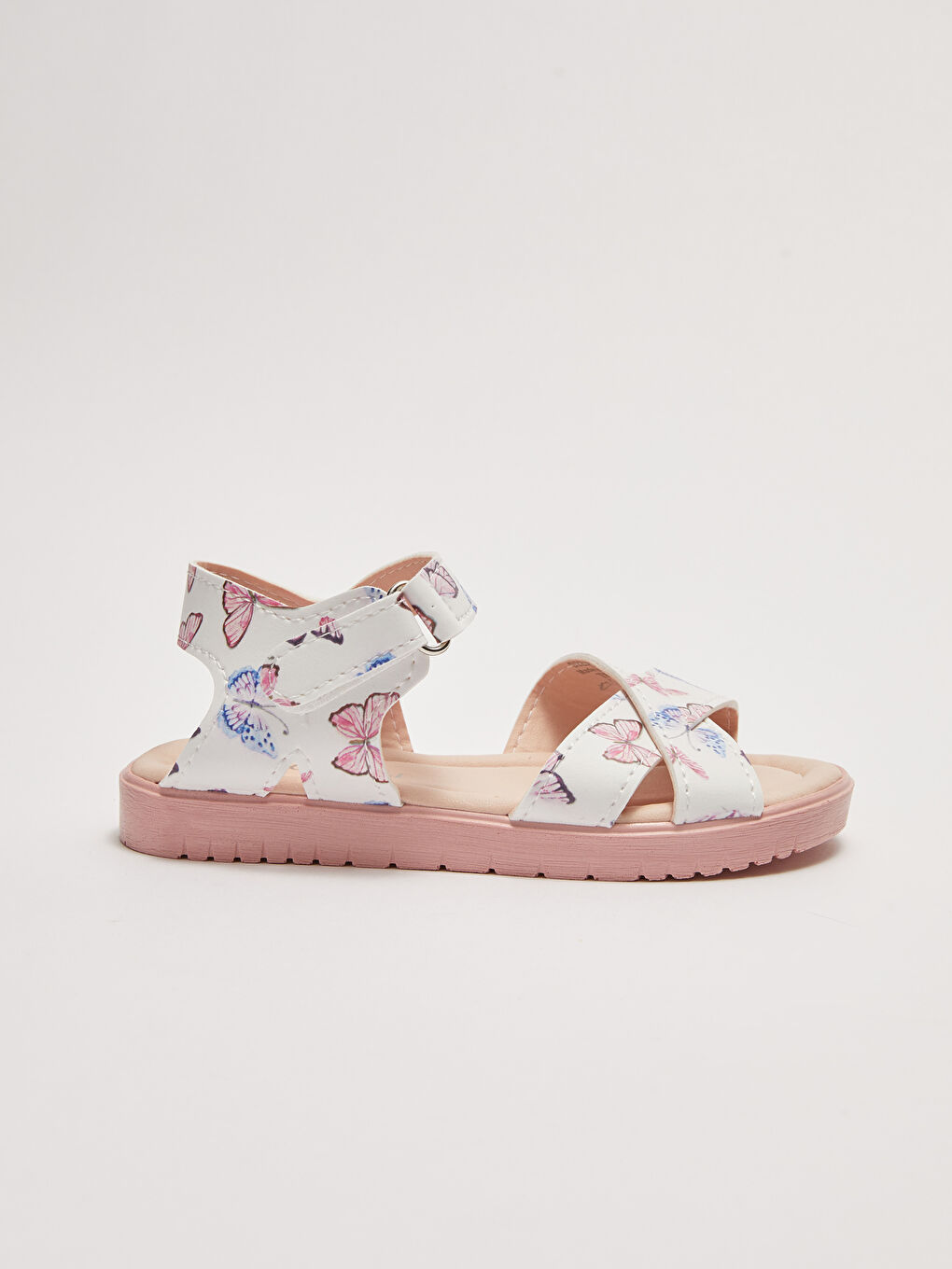 Printed Cross-Band Hook-and-loop Baby Girl Sandals-1