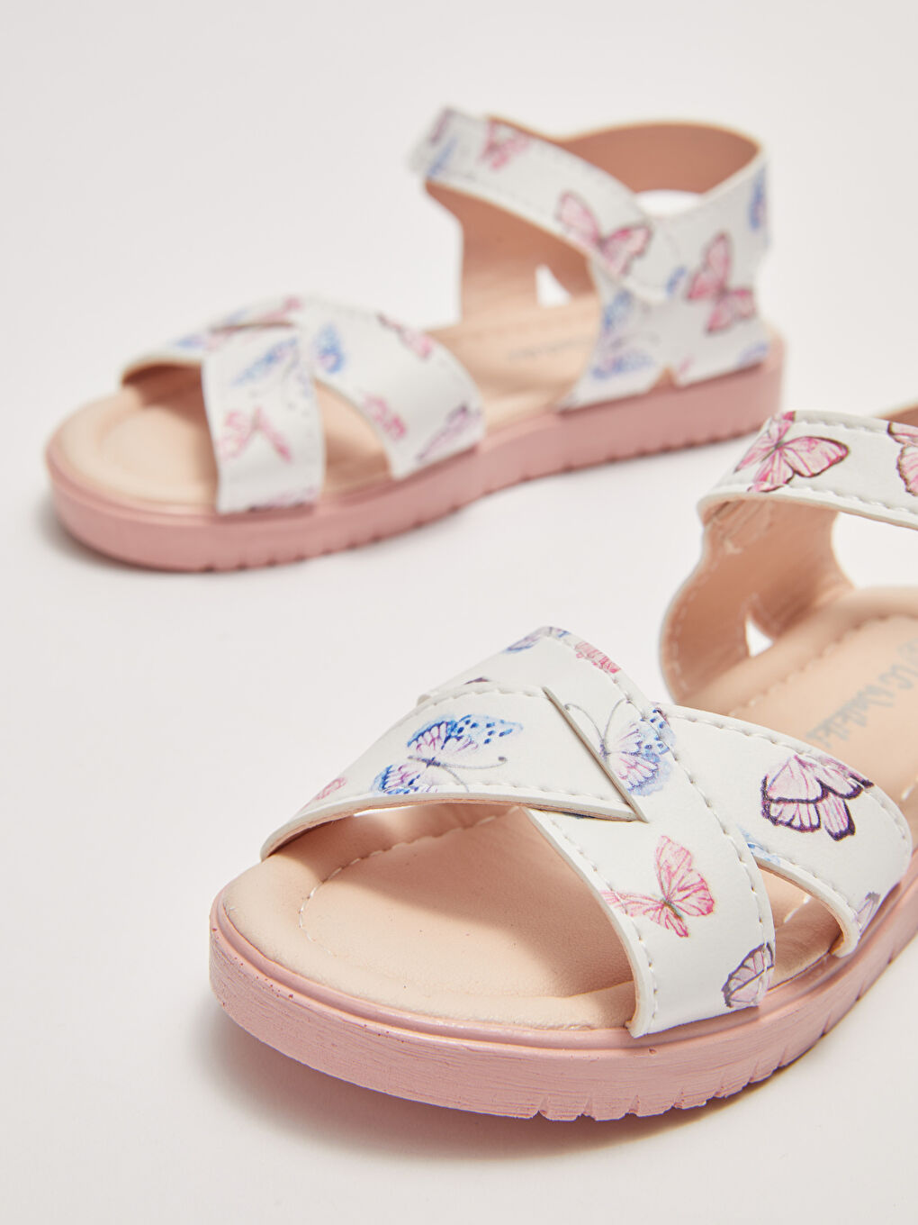 Printed Cross-Band Hook-and-loop Baby Girl Sandals-2