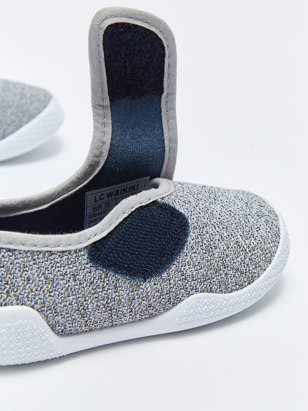 Gri Cırt Cırtlı Erkek Bebek Spor Ayakkabı-5