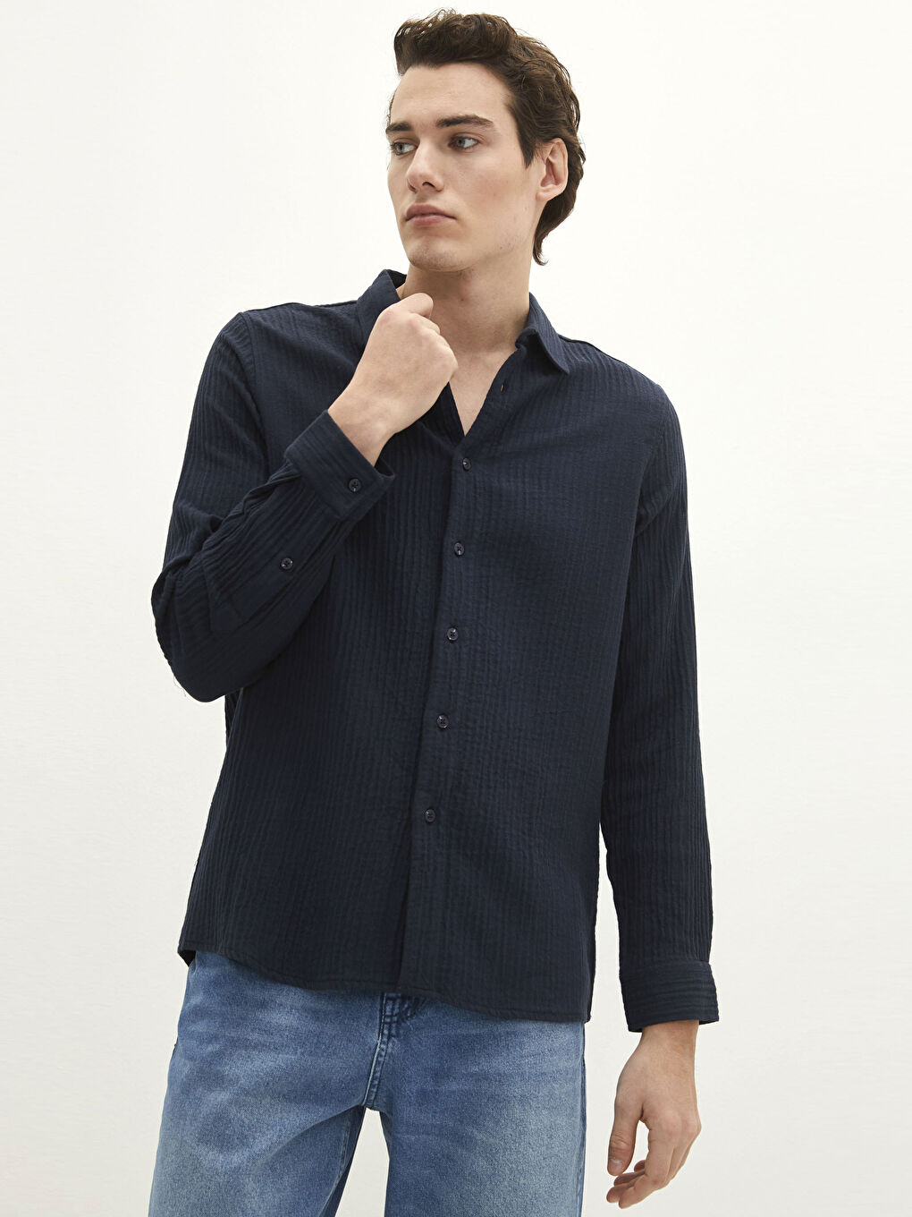Regular Fit Long Sleeve Men's Shirt-1