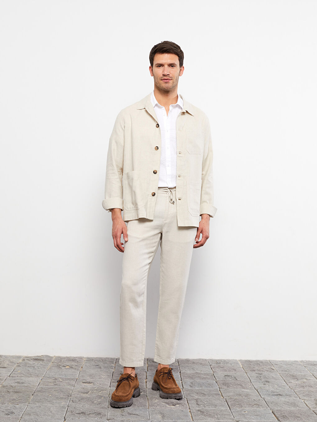 Slim Fit Collared Neck Men's Coat-2