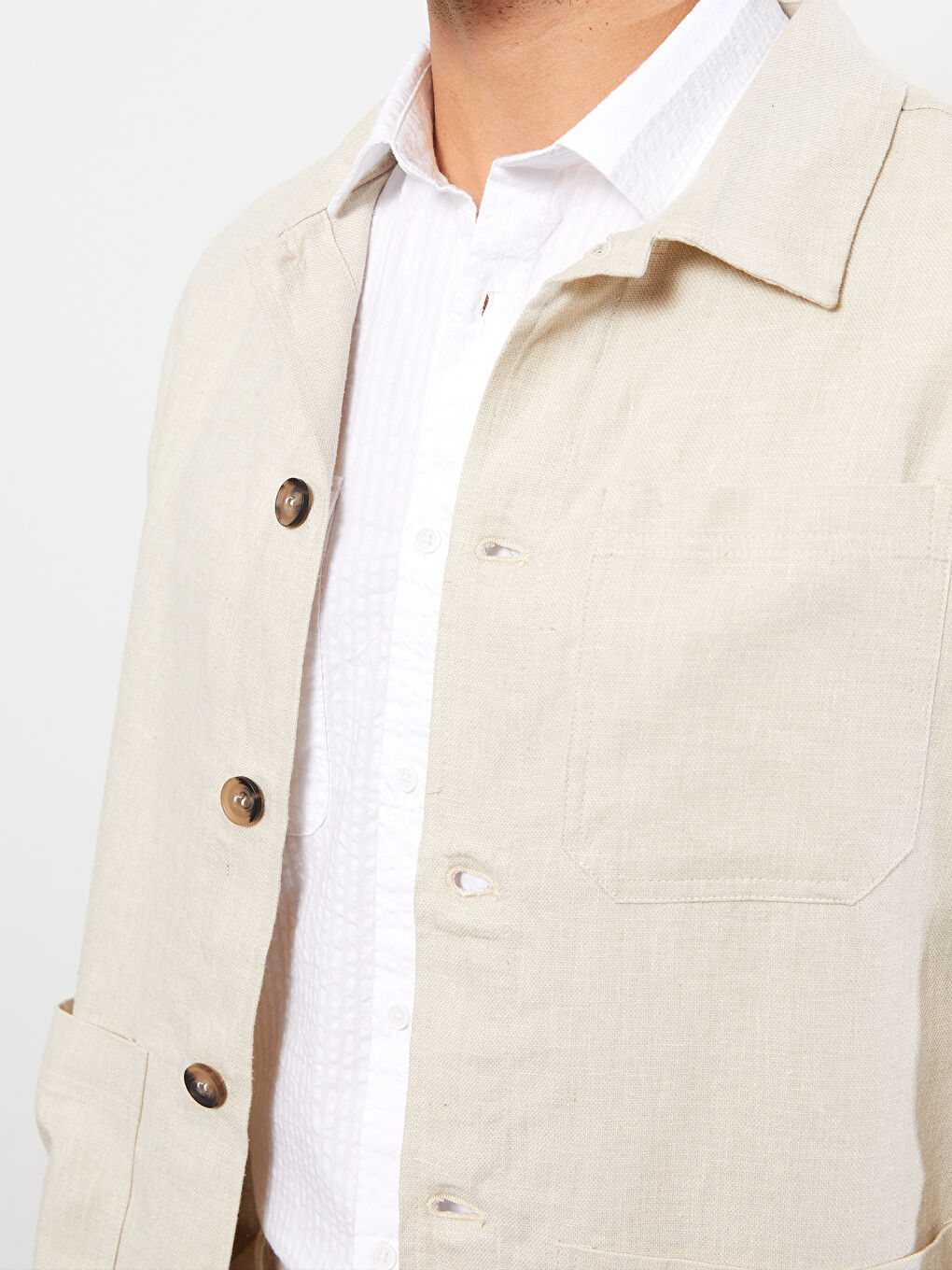 Slim Fit Collared Neck Men's Coat-3