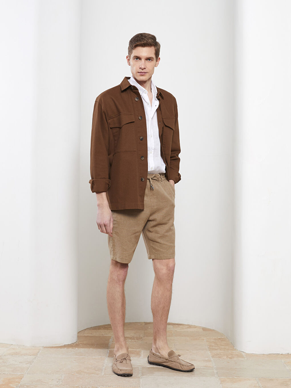 شورت للرجال بقصة رفيعة وتفاصيل ربط-1