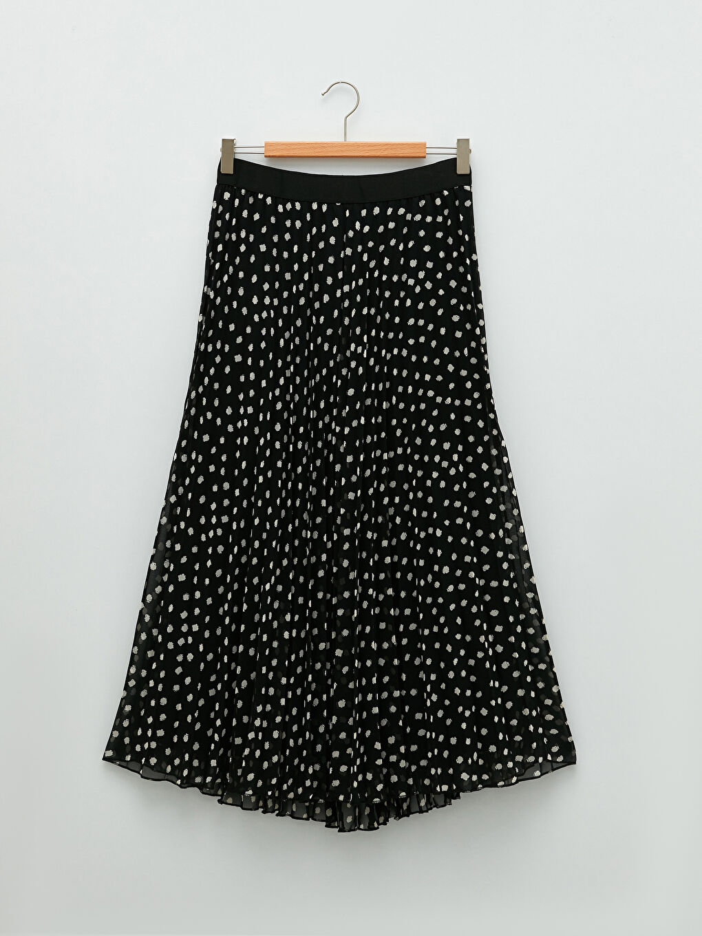 Elastic Waist Patterned Chiffon Fabric Women's Pleated Skirt -S2BB20Z8-LQJ