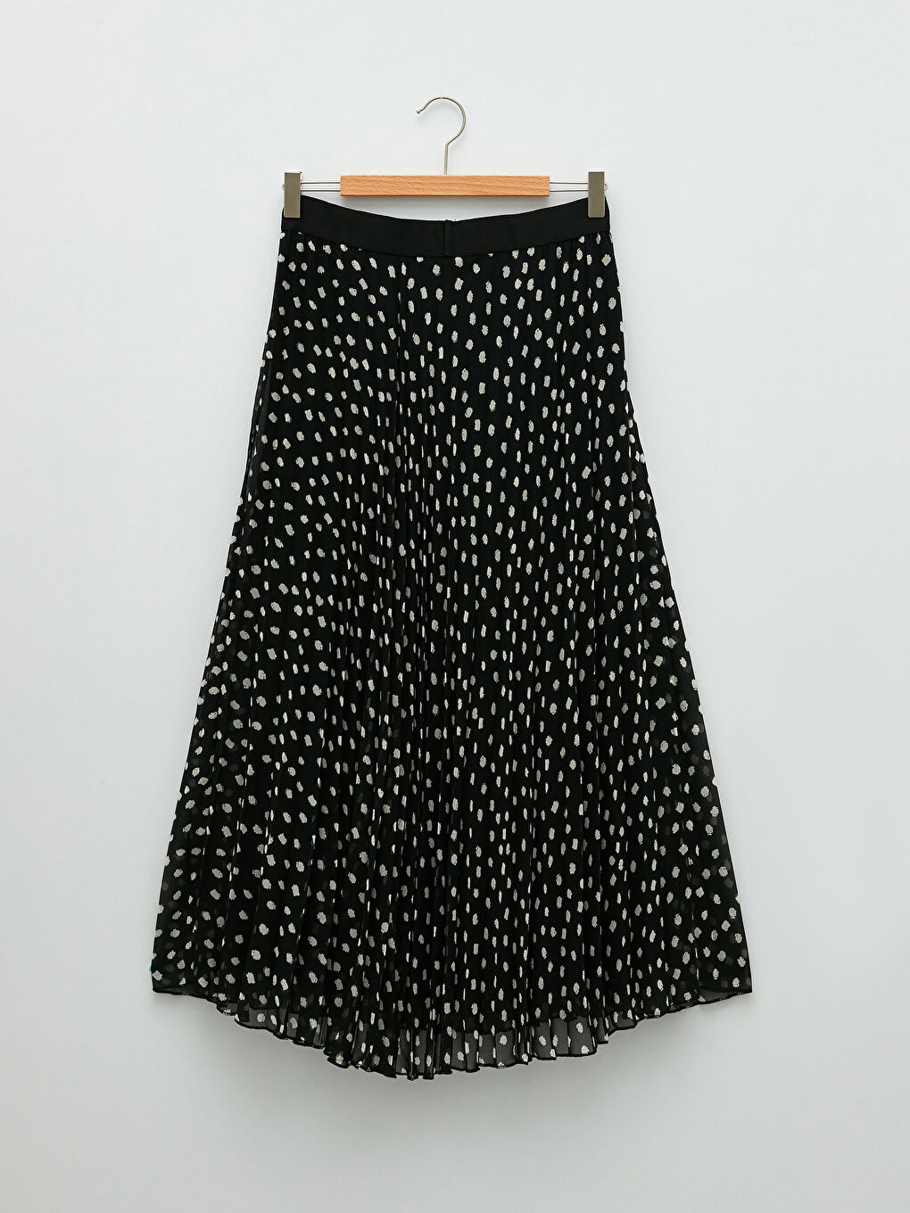 Elastic Waist Patterned Chiffon Fabric Women's Pleated Skirt -S2BB20Z8-LQJ