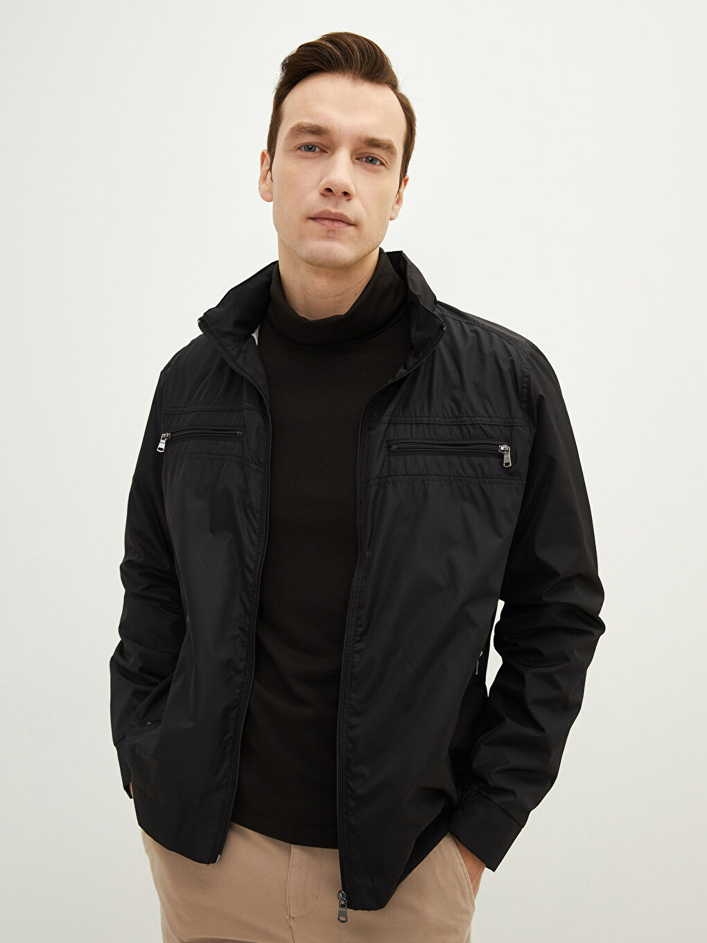 LCWAIKIKI Classic Relaxed Fit Funnel Neck Men's Thin Coat -S2BB25Z8-CVL