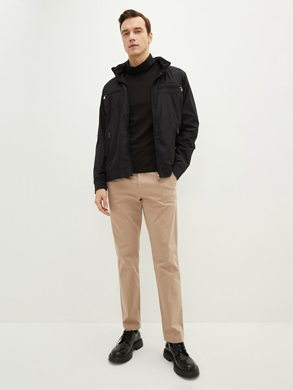 LCWAIKIKI Classic Relaxed Fit Funnel Neck Men's Thin Coat -S2BB25Z8-CVL