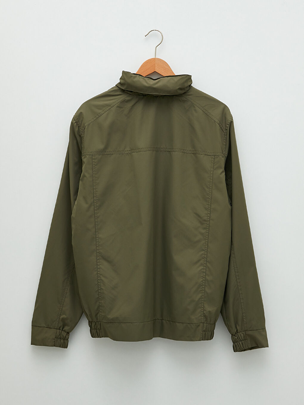 Haki Rahat Kalıp Dik Yaka Erkek İnce Mont-6