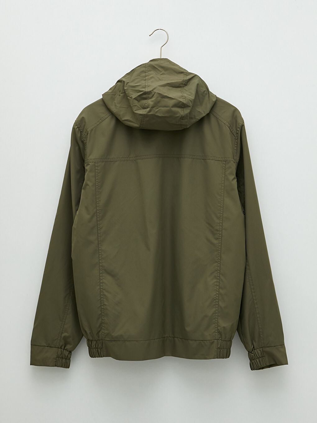 Haki Rahat Kalıp Dik Yaka Erkek İnce Mont-7