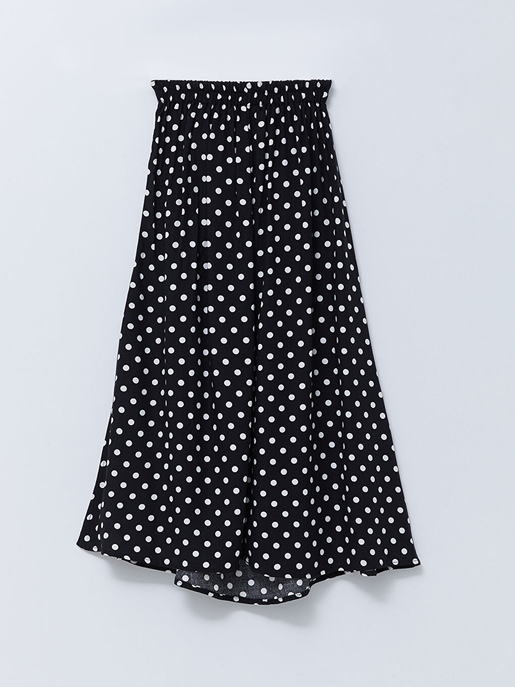 Siyah Beli Lastikli Puantiyeli A Kesim Kadın Viskon Etek-6