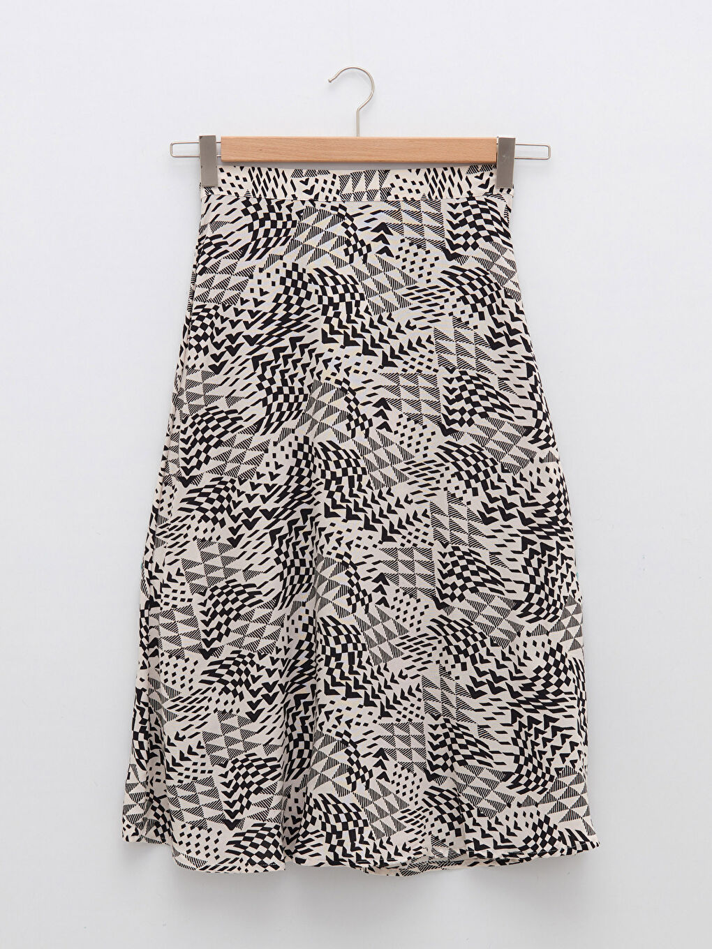 Suknja A forme sa elastičnim strukom, štampana, za žene, viskoza-5