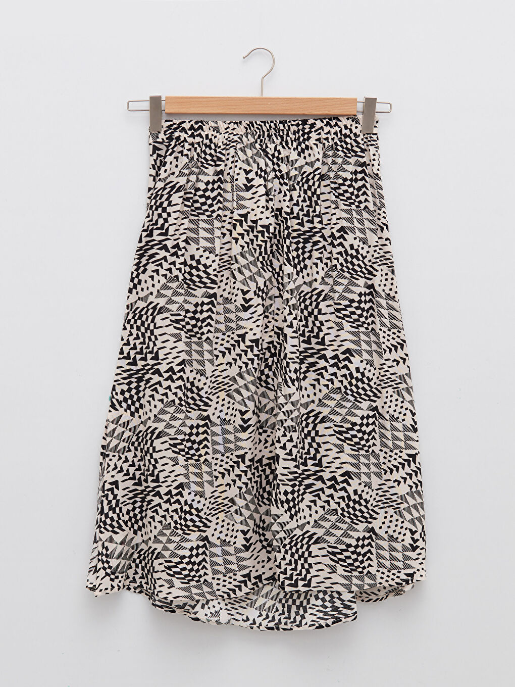 Suknja A forme sa elastičnim strukom, štampana, za žene, viskoza-6