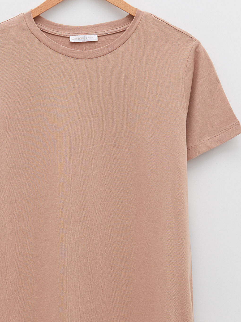 Crew Neck Straight Short Sleeve Cotton Women's T-Shirt-7