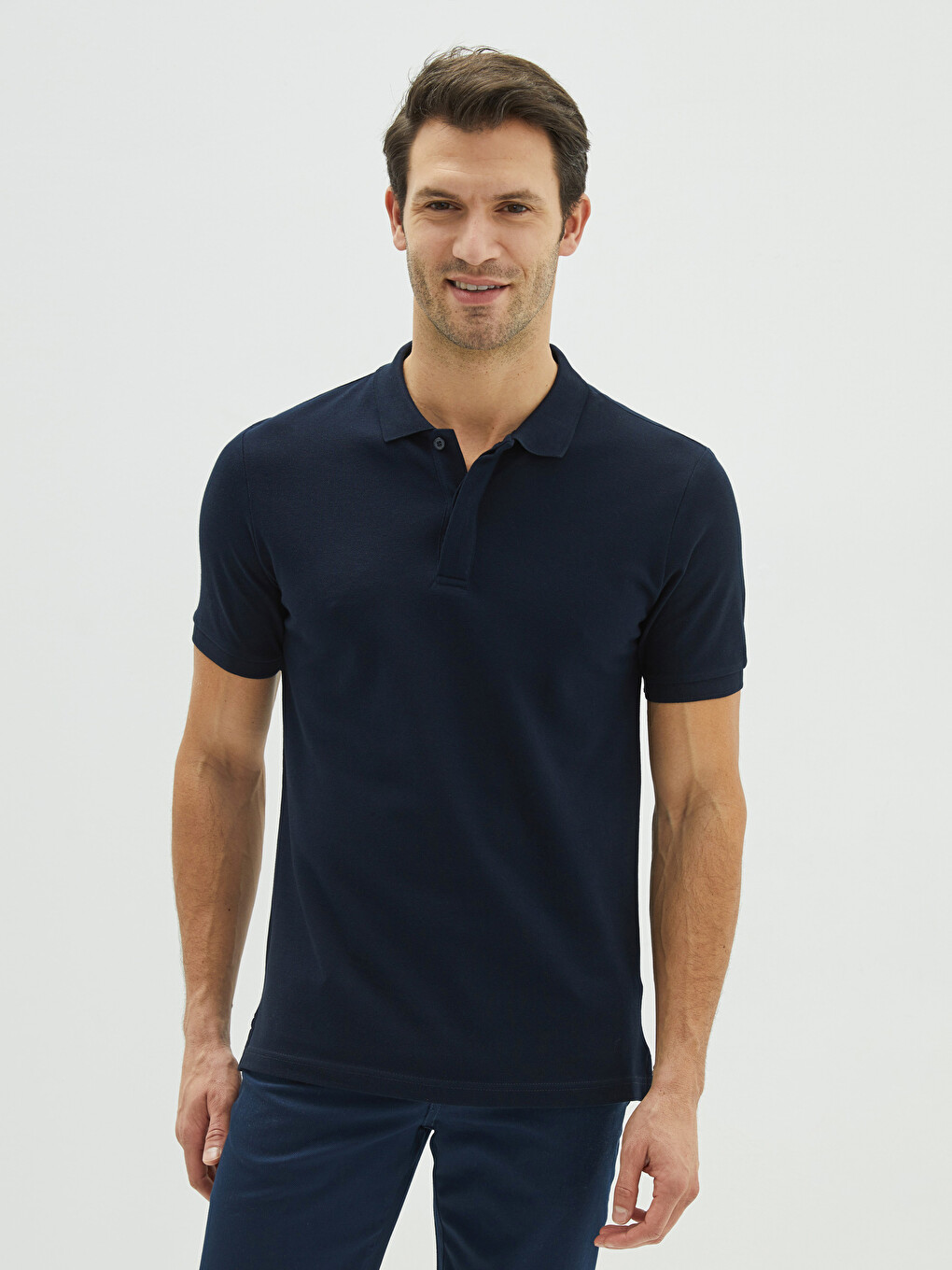 T-shirt En Piqué À Manches Courtes Et Col Polo Pour Homme-1