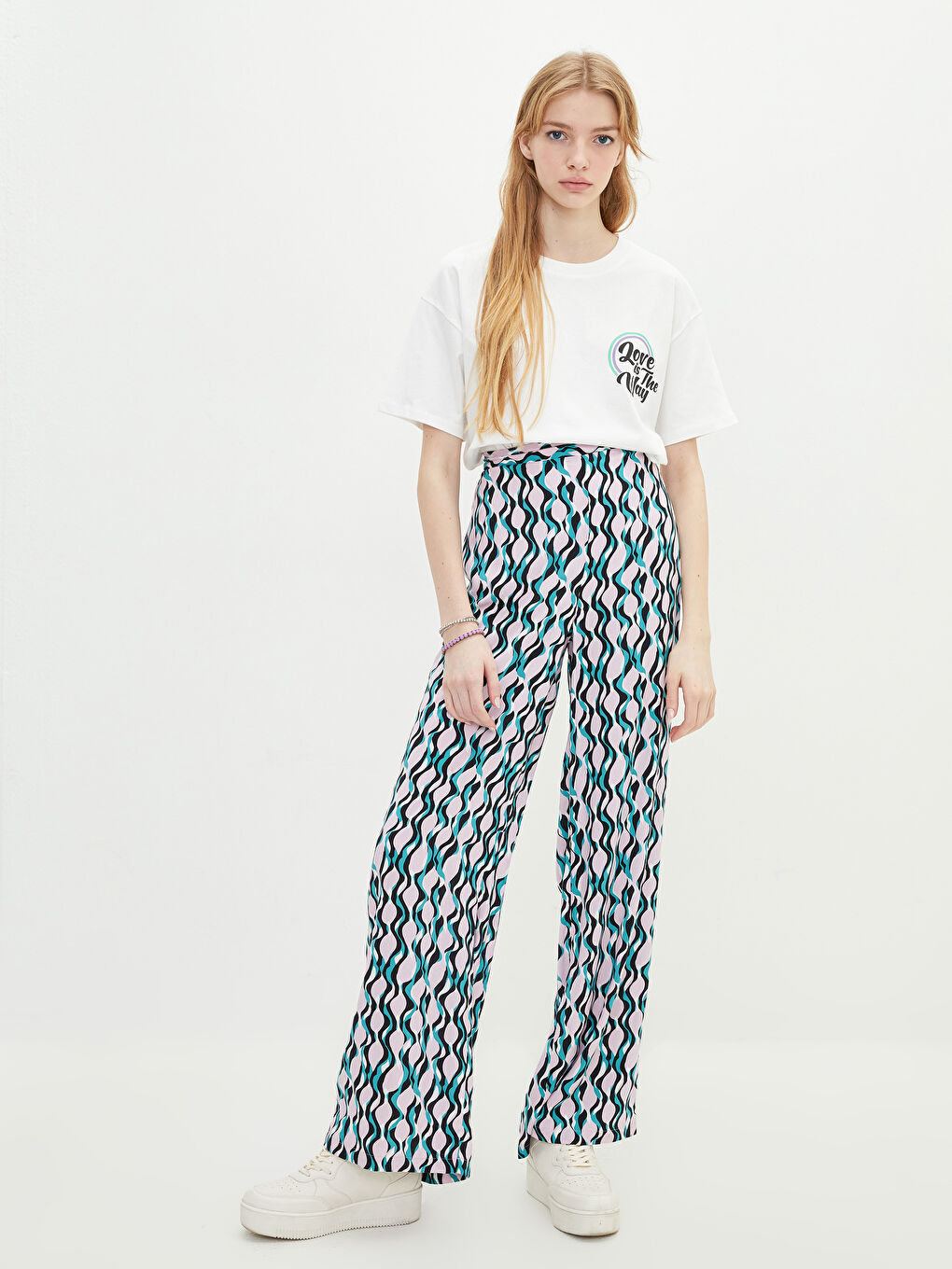 Crew Neck Printed Short Sleeve Cotton Women's T-shirt-3