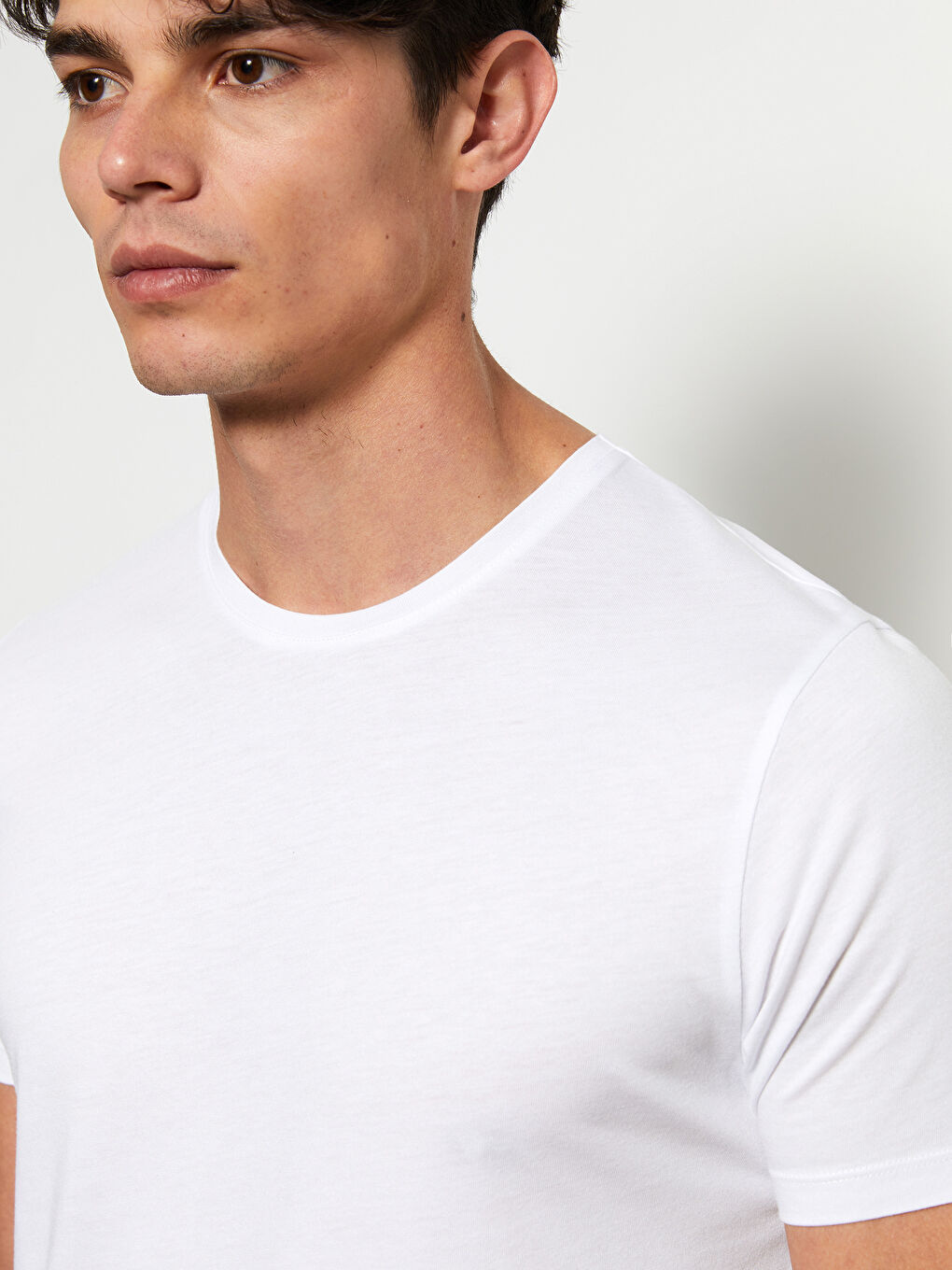 Tricou pentru Bărbați din Jerseu cu Guler Rotund-3