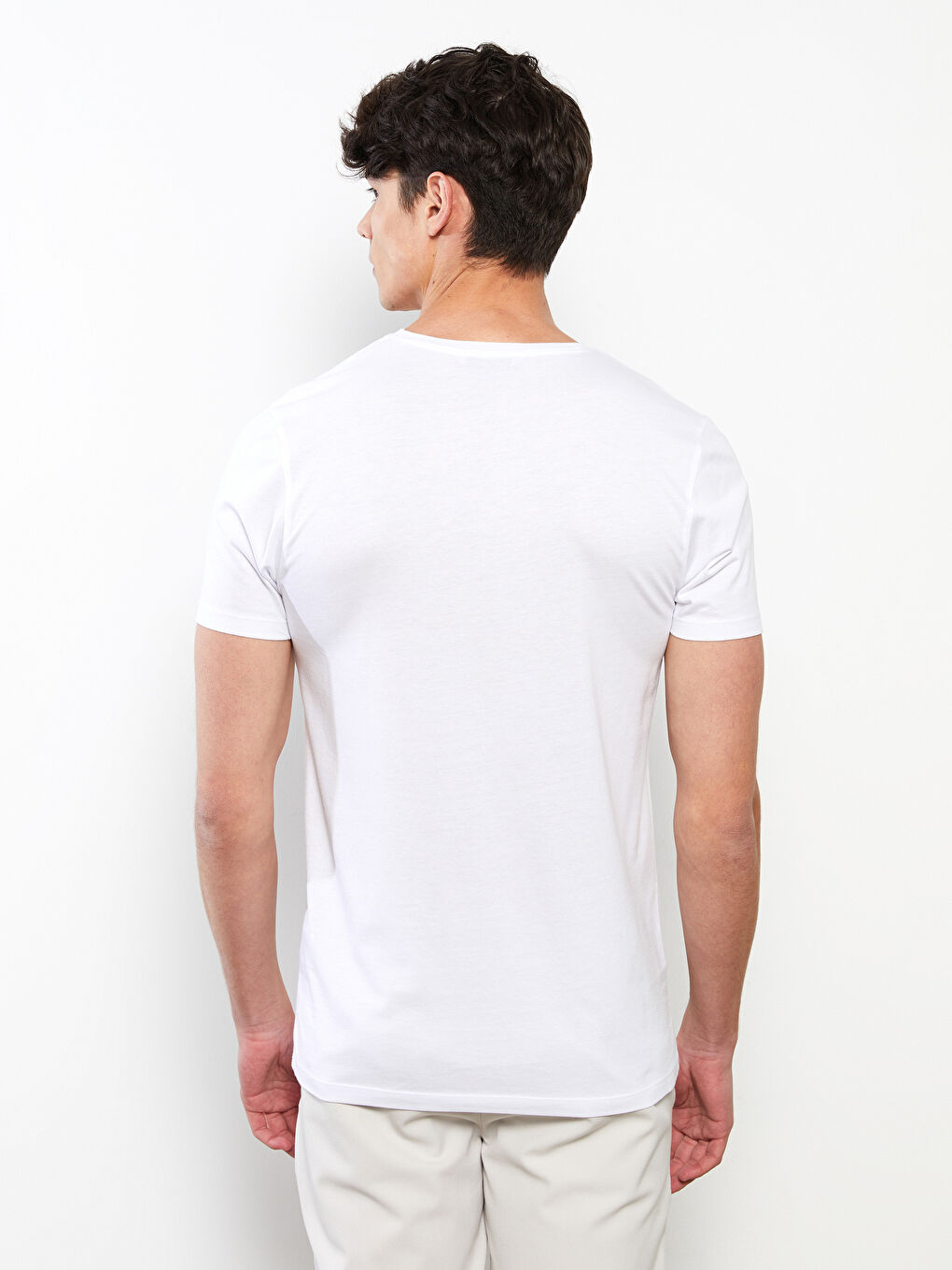 Tricou pentru Bărbați din Jerseu cu Guler Rotund-4