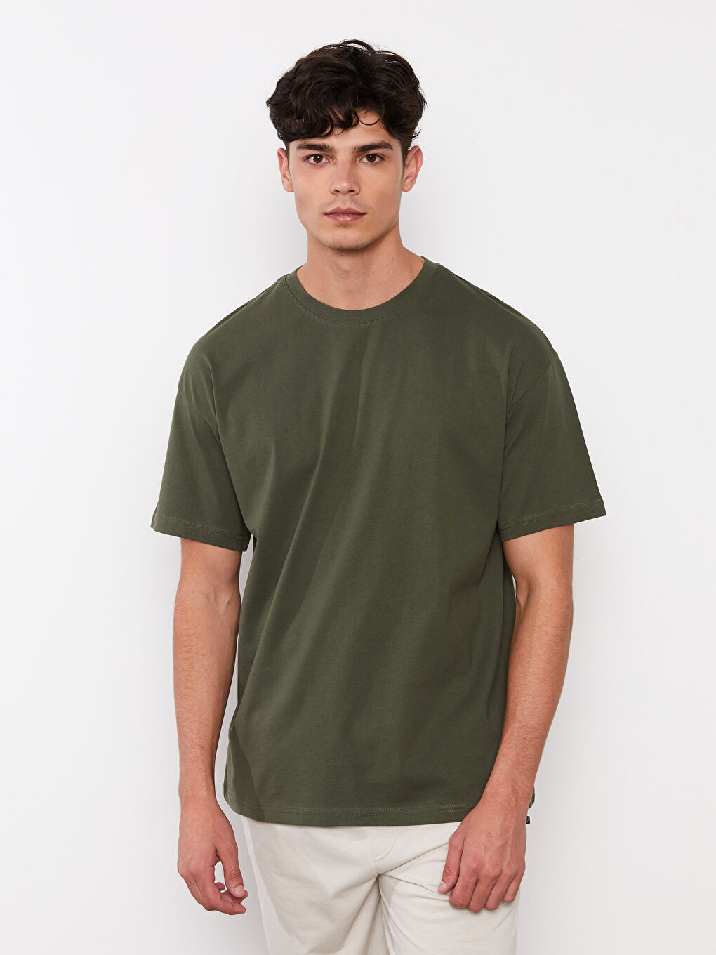 Oversize Crew Neck Short Sleeve Jersey Men's T-Shirt-2