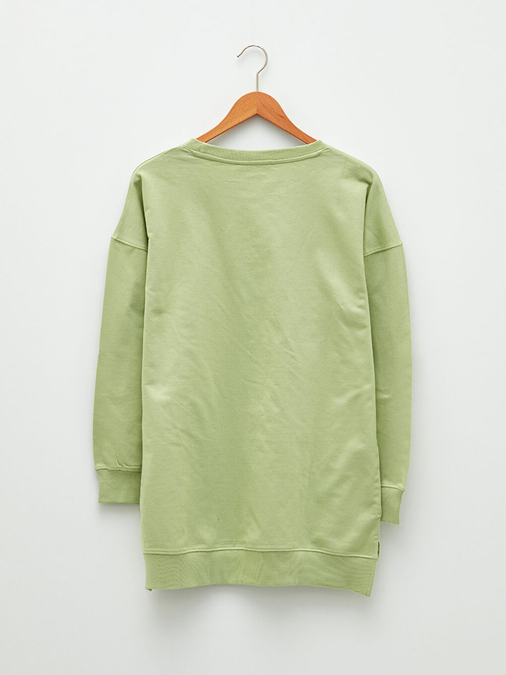 Crew Neck Embroidered Long Sleeve Oversize Cotton Women's Sweatshirt Tunic -S2BB75Z8-RQ2