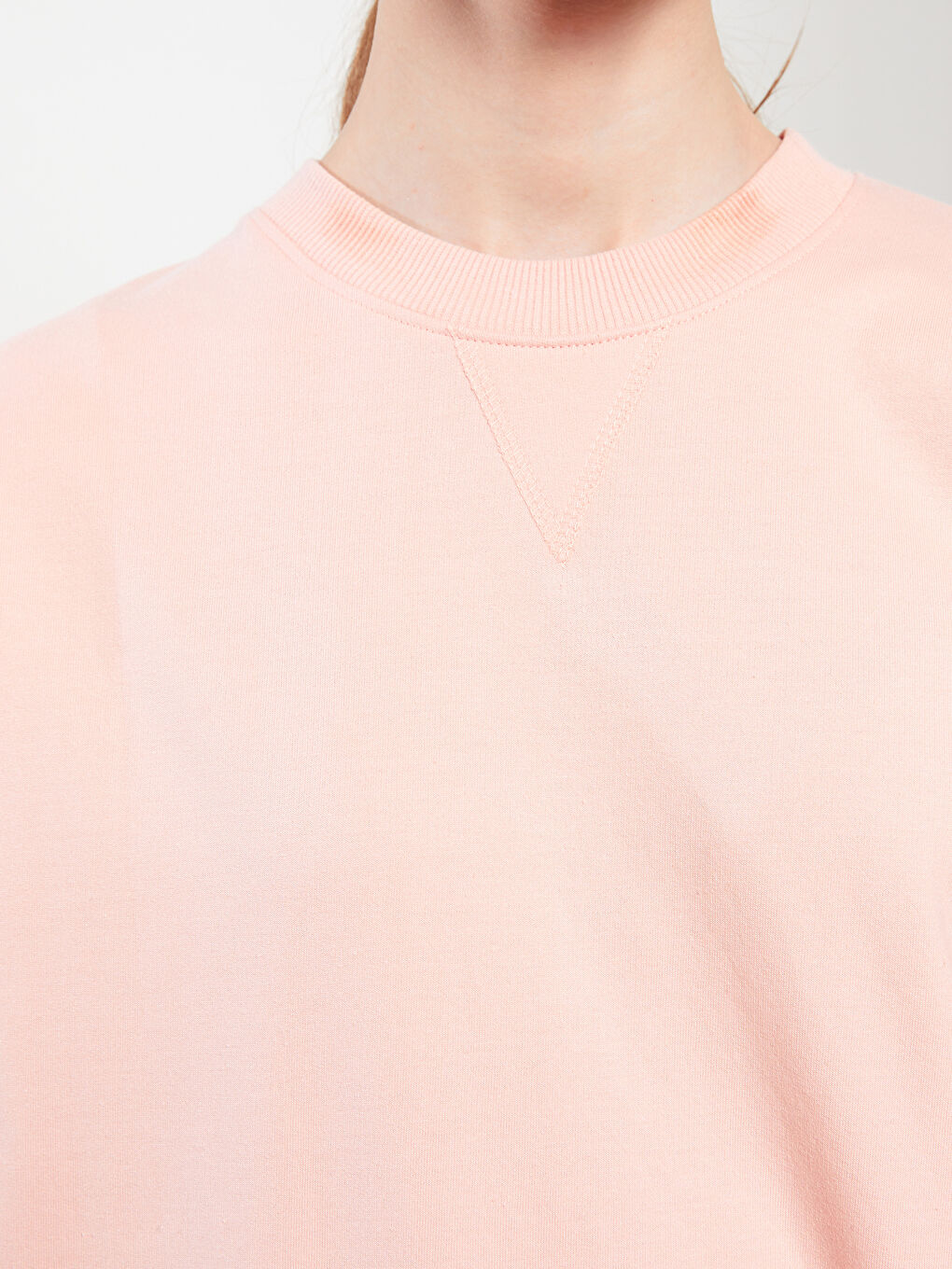 Crew Neck Straight Long Sleeve Cotton Women's Sweatshirt Tunic-3