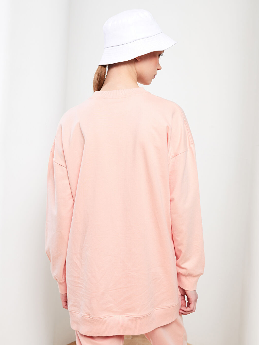 Crew Neck Straight Long Sleeve Cotton Women's Sweatshirt Tunic-4