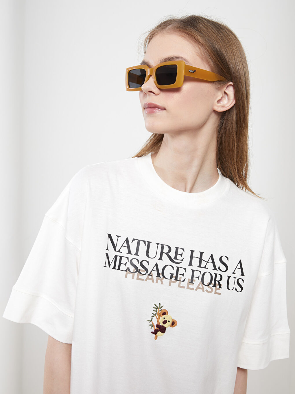 Crew Neck Printed Short Sleeve Cotton Women's Tunic-2