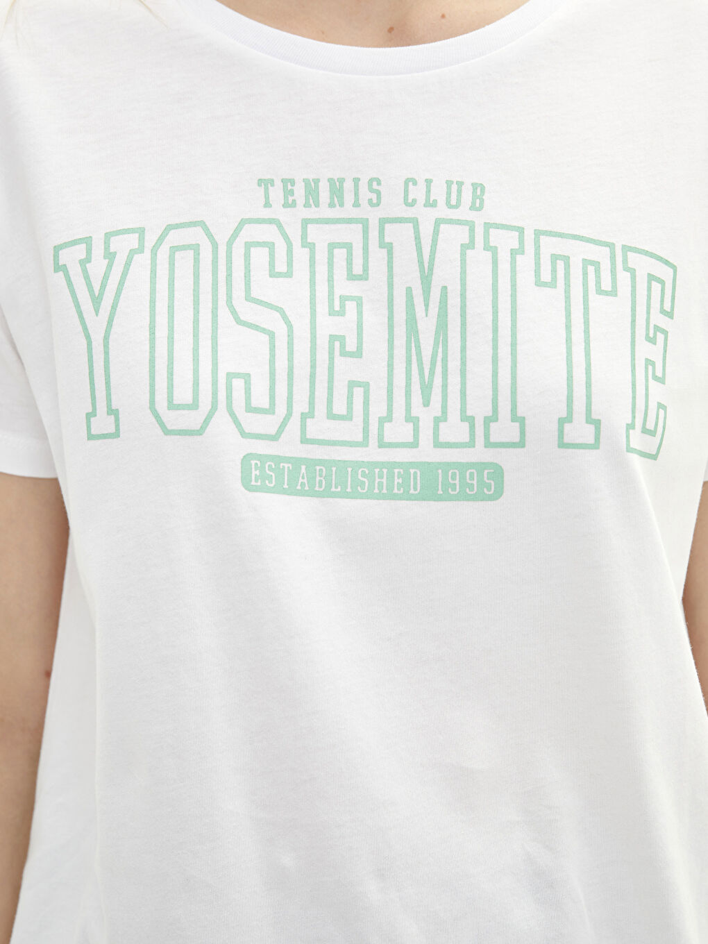 T-shirt en Coton à Manches Courtes avec Imprimé Lettre et Col Rond pour Femmes-3