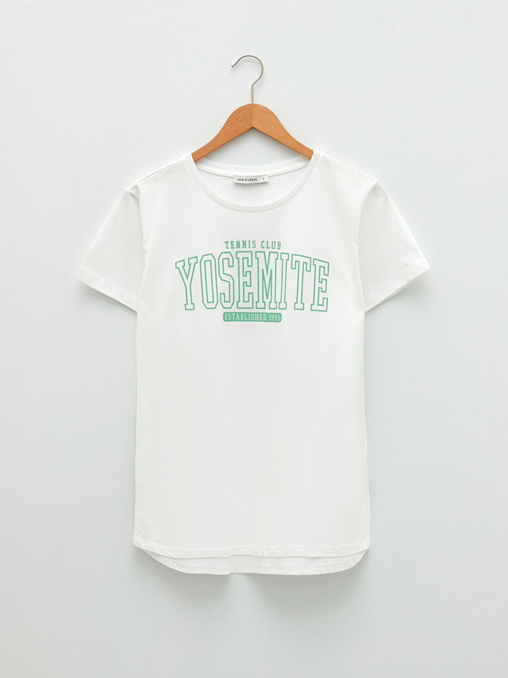 T-shirt en Coton à Manches Courtes avec Imprimé Lettre et Col Rond pour Femmes-5
