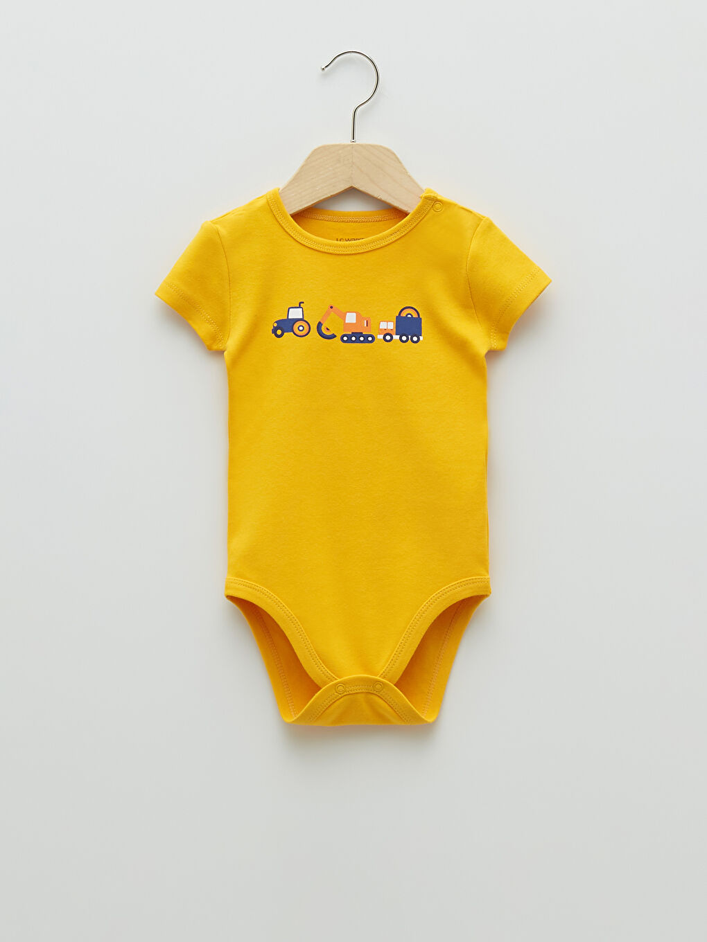 Crew Neck Short Sleeve Printed Cotton Baby Boy Snap Button Body 2 Pack-1