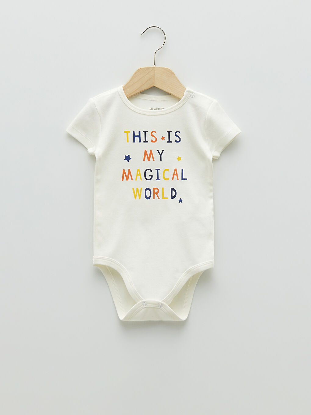 Crew Neck Short Sleeve Printed Cotton Baby Boy Snap Button Body 2 Pack-3