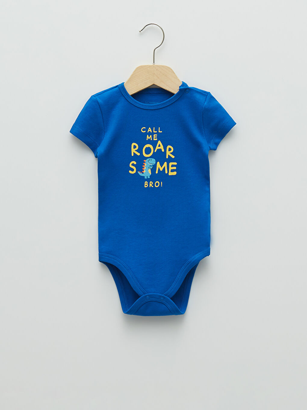 Crew Neck Short Sleeve Printed Cotton Baby Boy Snap Button Body 2 Pack-1