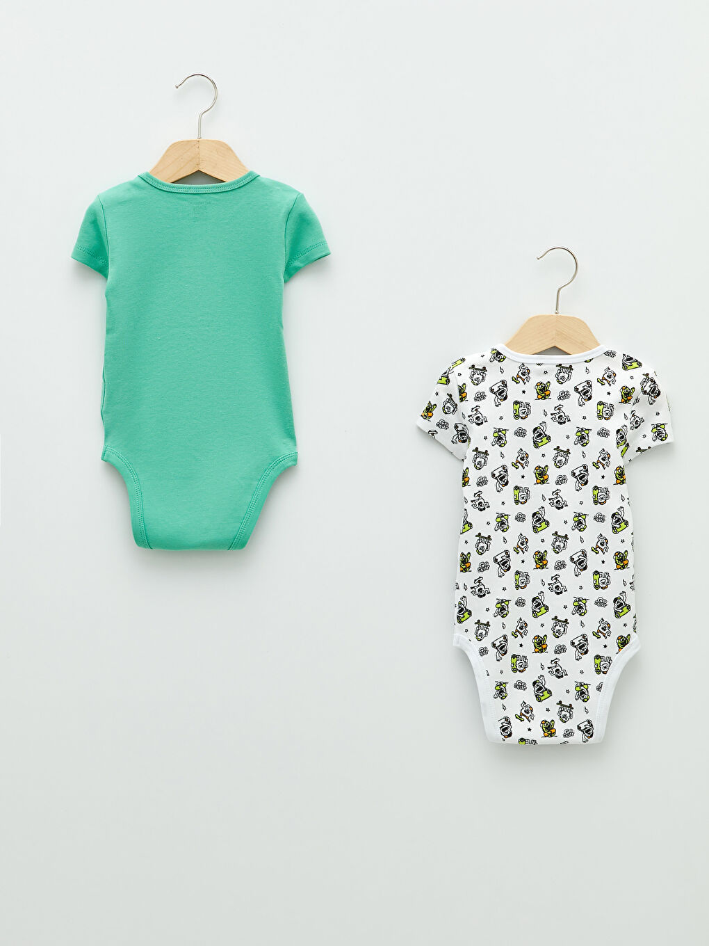 بدلة الجسم كول مدور كم قصير مطبوع قطن بيبي ولد زرار جوج ديال الباكات-1