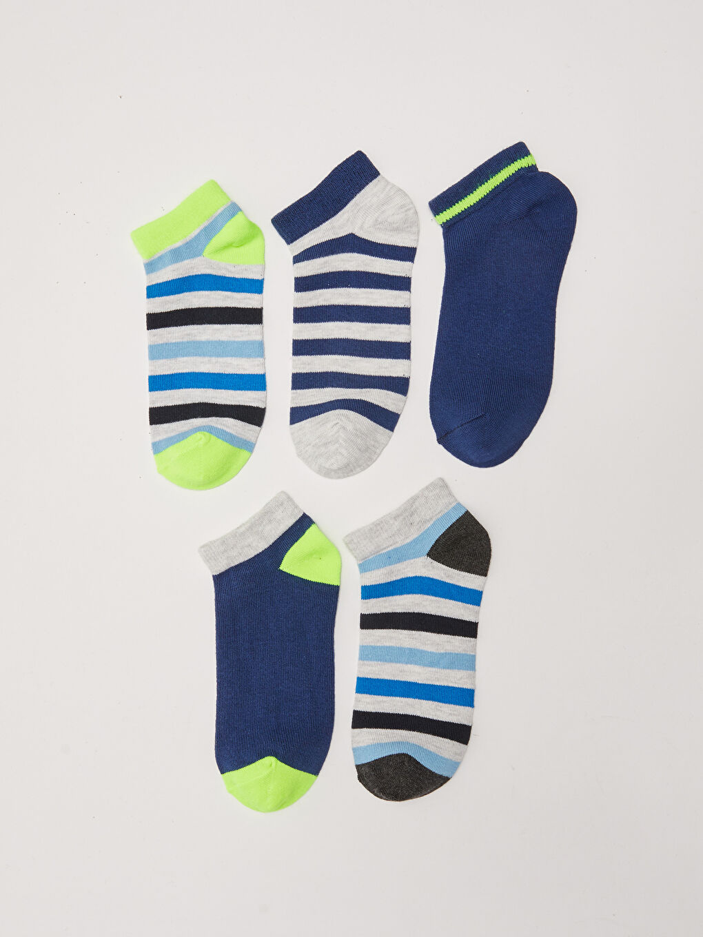 Karışık Çizgili Erkek Çocuk Patik Çorap 5'li-1