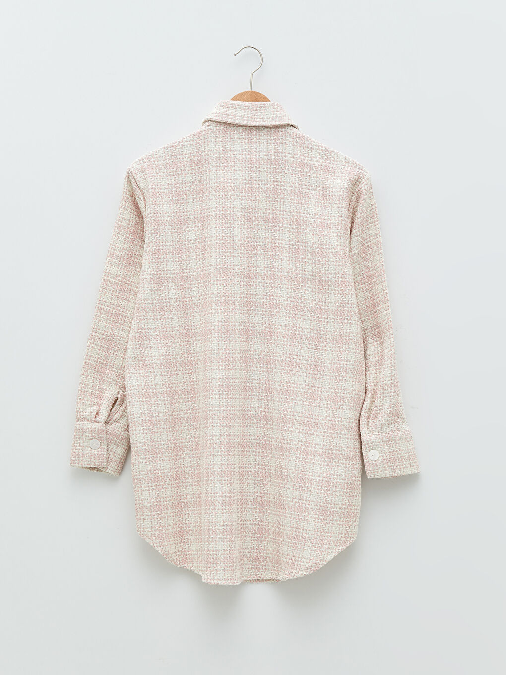 Tunică Cămașă Supradimensionată cu Mânecă Lungă în Carouri pentru Femei-5