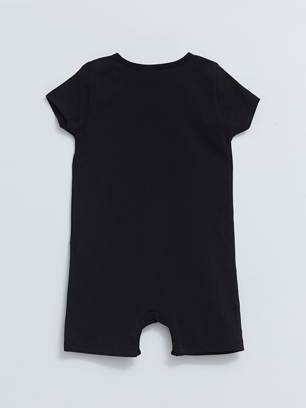 Siyah Bisiklet Yaka Kısa Kollu Beşiktaş Baskılı Erkek Bebek Taraftar Tulum 2'li-2