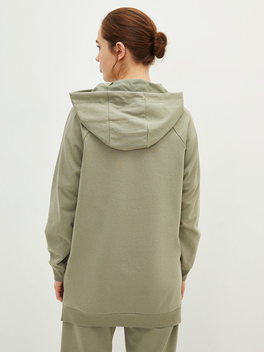 LCW Modest Hooded Plain Long Sleeve Oversize Women's Sweatshirt Tunic -S2BC66Z8-RQ2