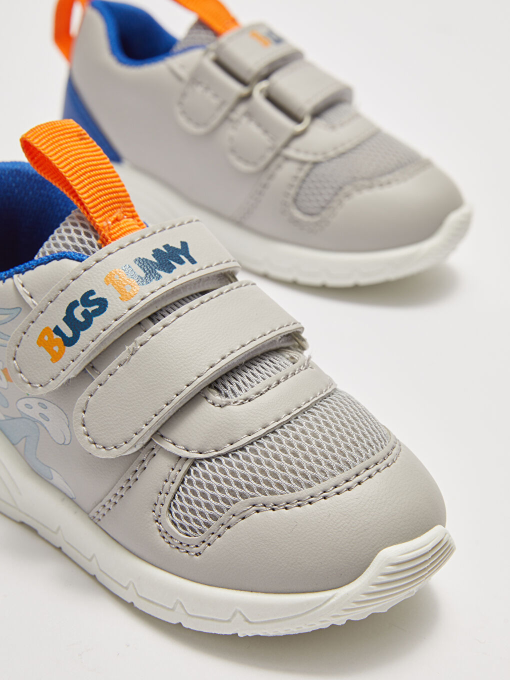 Gri Looney Tunes Lisanslı Cırt Cırtlı Erkek Bebek Spor Ayakkabı-3