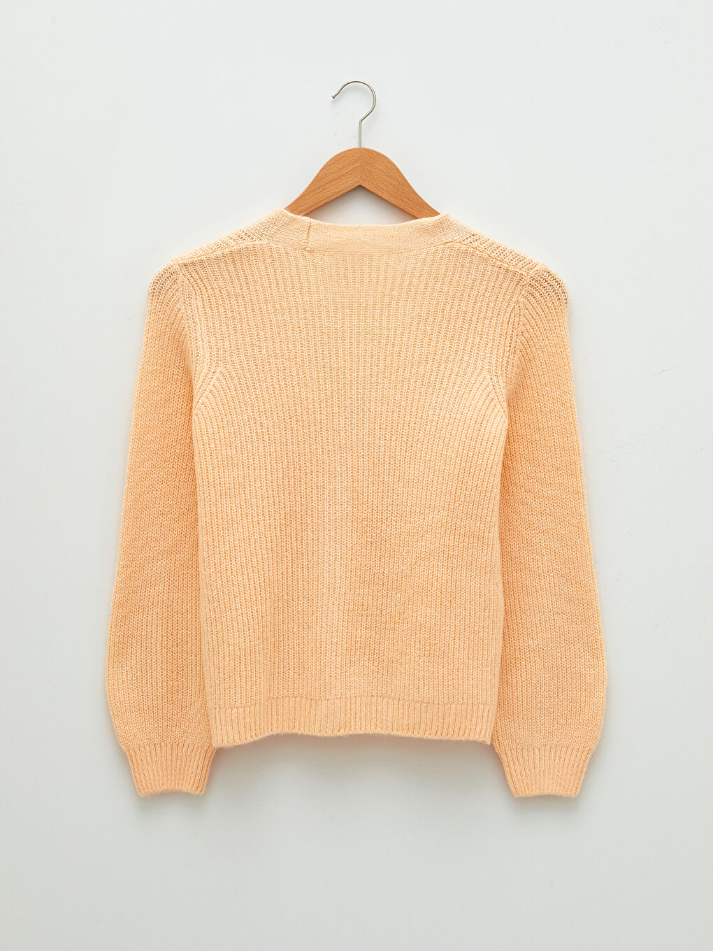 Sarı V Yaka Kadın Triko Hırka-6