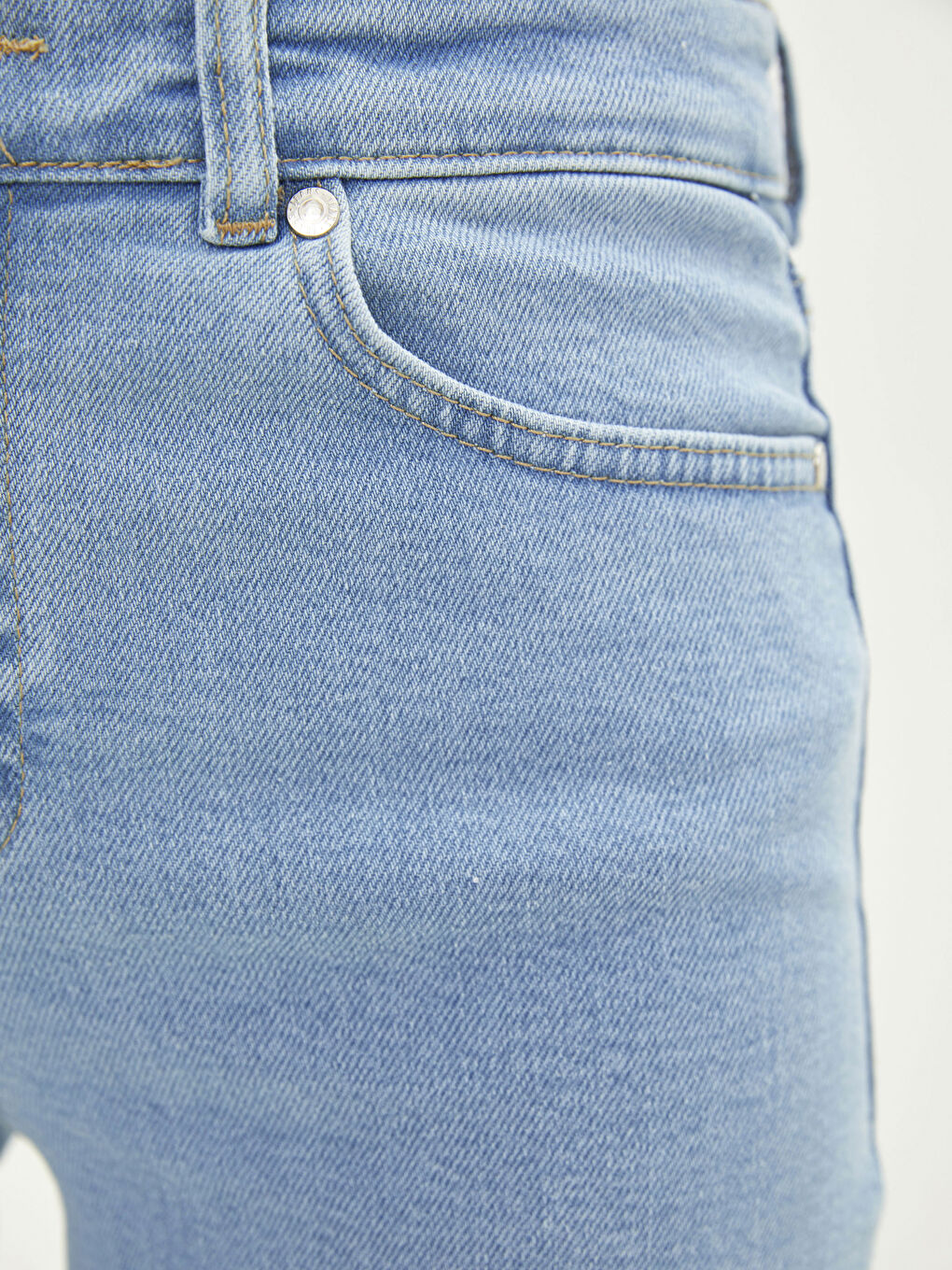 High Waisted Slim Fit Regular Pocket Detailed Women's Rodeo Denim Trousers-3