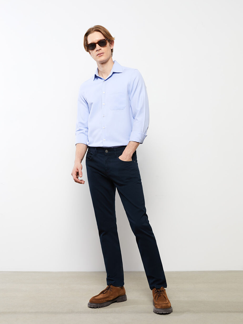 Брюки чино из габардина слим-фит для мужчин