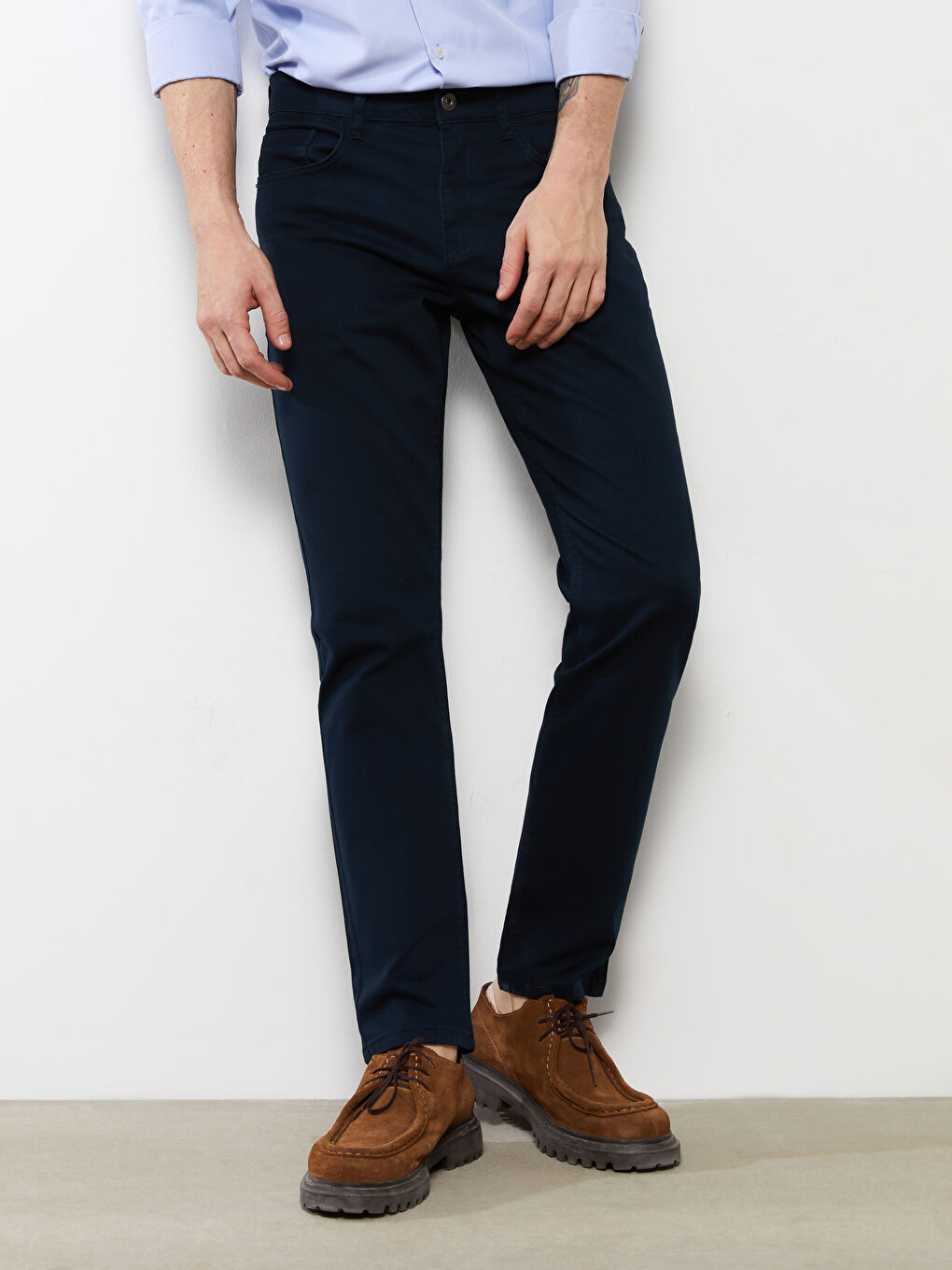 Брюки чино из габардина слим-фит для мужчин-3
