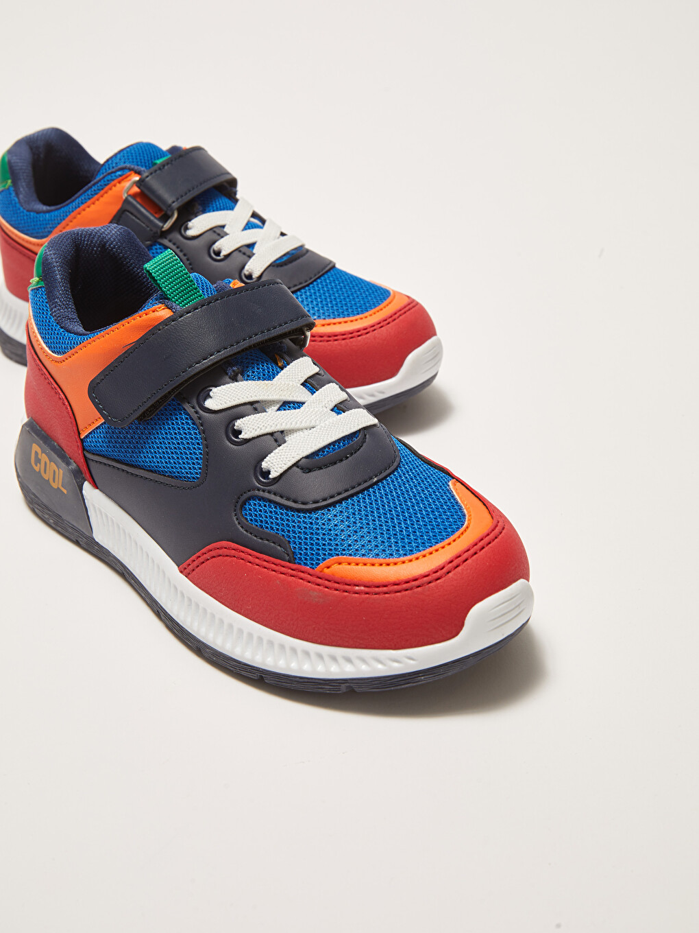 Color Block Laces & Hook-and-Loop Boys' Sneakers-2