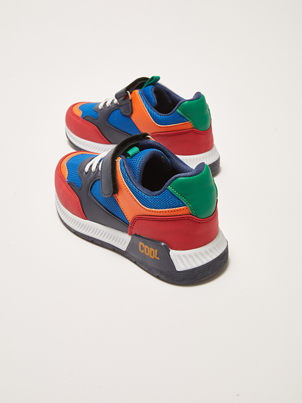 Color Block Laces & Hook-and-Loop Boys' Sneakers-4