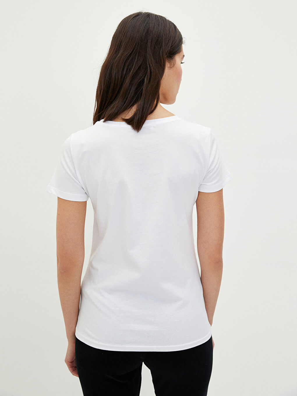 Crew Neck Slogan Printed Short Sleeve Cotton Women's T-Shirt-4