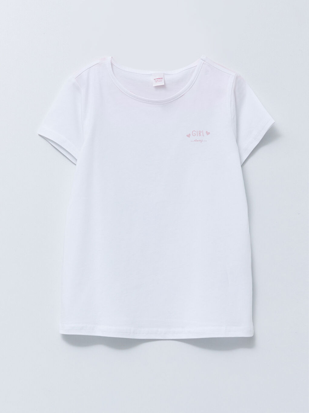 Crew Neck Printed Short Sleeve Cotton Girl's Short Pajamas Set-1