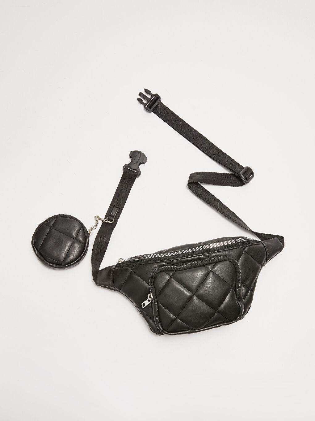 Leather Look Coin Accessory Waist Bag-3